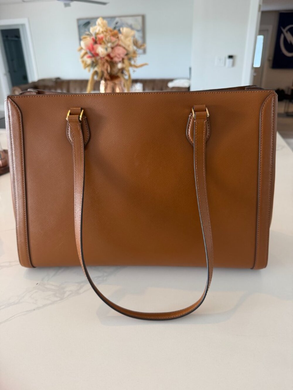 Kate Spade Madison Saffiano Leather East West Laptop Work Tote, Cavern Clay - Picture 2 of 5